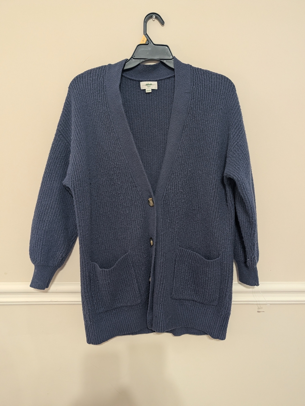 Aerie Open Front Oversized Navy XS/TP Cardigan Cozy Sweater